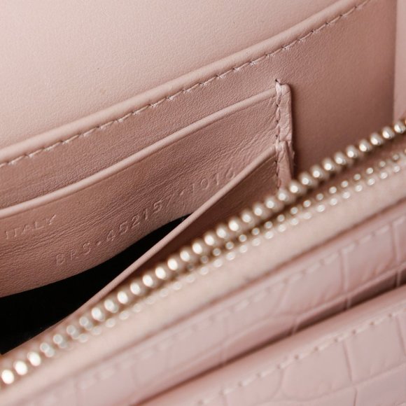 Saint Laurent Powder Pink Croc Sunset Bag - Picture 6 of 7